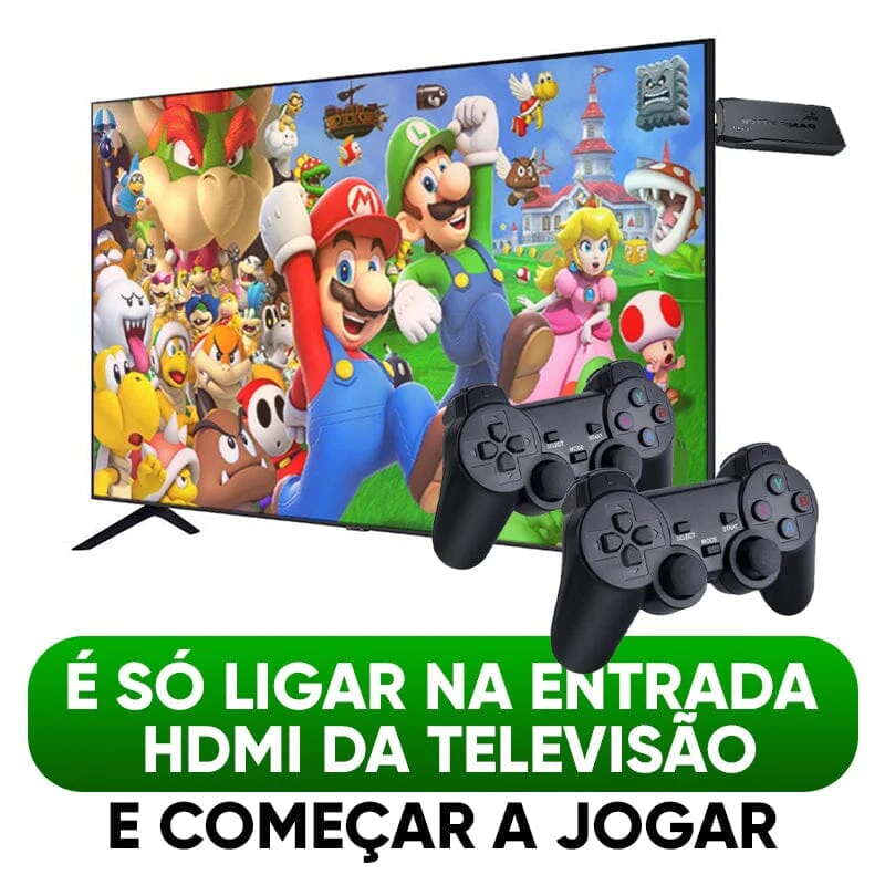 Game Stick com 10mil Jogo Retrô 4K com 2 Controles