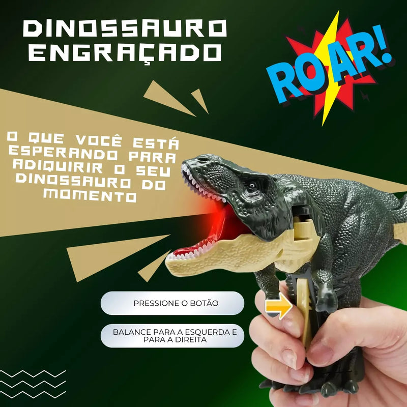 Brinquedo Dinossauro T-Rex ZaZa - Movimento Realista, Luz e Som