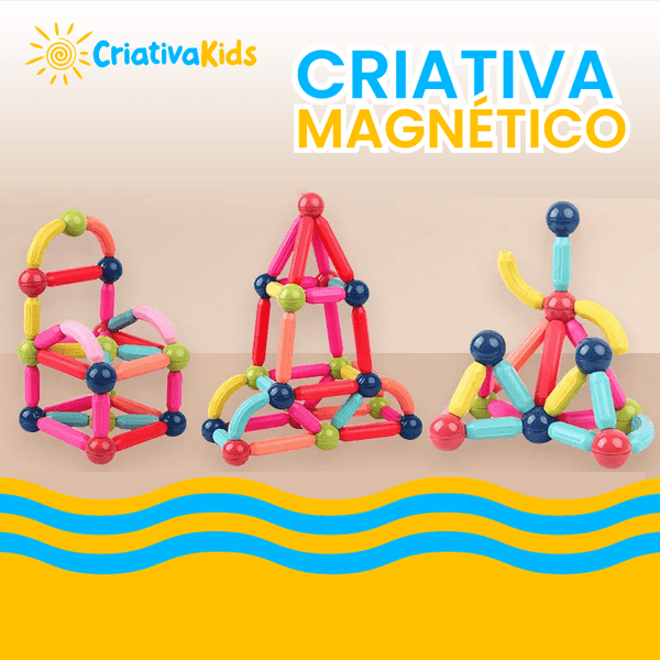 Criativa Magnético - Conjunto de Bolas e Hastes Magnéticas - Criativa Kids